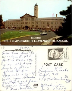 Postcard of Fort Leavenworth Kansas with Grant Hall - Vintage Collectible - Picture 1 of 1
