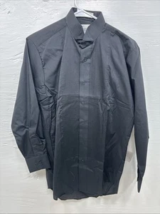 New Classix Black Long Sleeve Button Up English Shirt Small CC-9 - Picture 1 of 12