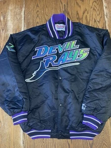 Vintage Starter Diamond Collection Tampa Bay Devil Rays Satin Jacket Dugout 90s - Bild 1 von 18