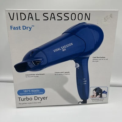 Secador de pelo de viaje azul On The Go modelo vintage Vidal Sassoon vsdr5504 1875 NUEVO Foto 1 de 4