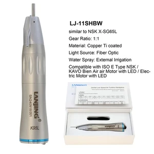 1:1 Dental Surgical Handpiece Straight Nose Cone Electric Low Speed Fiber Optic - Picture 1 of 21