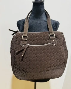 Vera Bradley BRAUN GESTEPPTE SCHULTER DBL GRIFFE HANDTASCHE TASCHE BEUTELTASCHE SILBER AKZENTE - Bild 1 von 5