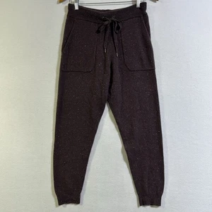 Garnet Hill Washable Cashmere Women's Brown Speckle Jogger Pants Size Small - Picture 1 of 9