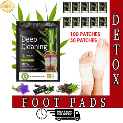CRESODON 100Pcs Detox Foot Patches Pads Deep Feet Toxins Cleansing l NEXT DAY DELIVERY