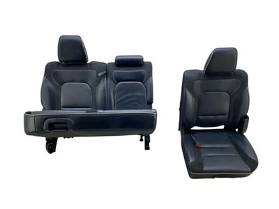 2019-2024 DODGE RAM 1500 CREW CAB LARAMIE REAR SEAT SET BLACK LEATHER NEW STYLE Foto 1 de 4