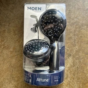 Moen Attune 8 Spray 4 Zoll Doppel Wandhalterung Fest- und Handbrausekopf Schwarz - Bild 1 von 2