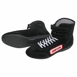 Par de zapatos de conducción Simpson Racing 28110BK de caña alta negros para hombre talla 11 SFI 3,3/5 - Imagen 1 de 2