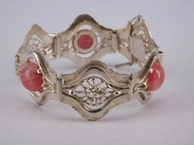 vintage TeKa Armband mit Rhodochrosit, 925 Silber (S 2810) - Bild 1 von 3