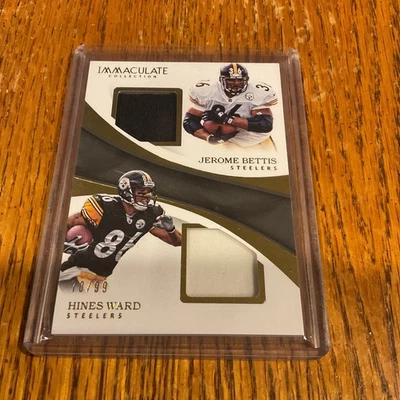 2017 Panini Immaculate Jerome Bettis Hines Ward DUAL JERSEYS Pittsburgh Steelers - Image 1 of 4