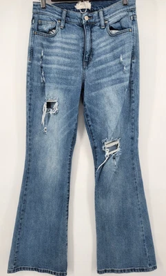 Pantalones de mezclilla acampanados para mujer Altar'd State elásticos desgastados ligeros 28/7 medidos 29x31 Foto 1 de 4