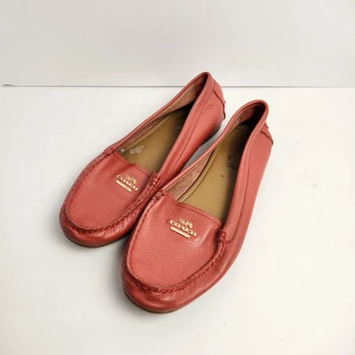 Mocasines cómodos informales de cuero color melocotón Coach para mujer talla 7,5B Foto 1 de 4