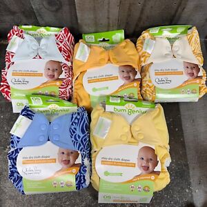 Bum Genius 1-Size Cloth Diaper Lot of 5 New -  Chelsea Perry Artist & Others one
