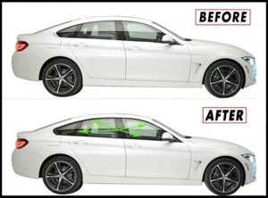 Superposición de apagón de eliminación de cromo para 15-20 BMW Serie 4 F36 Gran Coupé moldura de ventana - Imagen 1 de 3