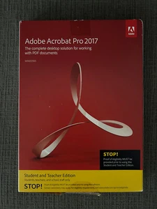 Adobe Acrobat Pro 2017 Student and Teacher Edition - Disc Version Perpetual Full - Picture 1 of 2