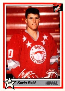 1990 7th Inning Sketch OHL Kevin Reid #172 Sault Ste. Marie Greyhounds