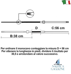 MONOCAVO M58 ULTRAFLEX PER TIMONERIA MECCANICA T67 ULTRAFLEX MOTORE FUORIBORDO - Foto 1 di 1