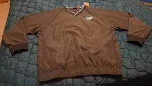 Harriton Men's XL Black Long Sleeve V-Neck Pullover Windbreaker Jacket NWT - Picture 1 of 4