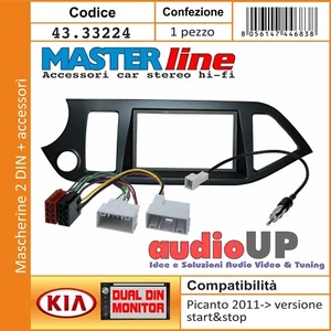 MASCHERINA RADIO 2 DIN KIA PICANTO 2011-> CON START&STOP KIT CON ACCESSORI RADIO - Foto 1 di 5