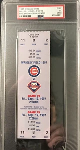 1997 Chicago Cubs RYNE SANDBERG Final Last HR Full Ticket PSA 5 HOF⚾️ - Bild 1 von 4
