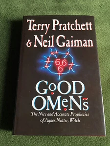 GOOD OMENS Terry Pratchett Neil Gaiman H/C First Gollancz 1990 SIGNED by both VG - Picture 1 of 18