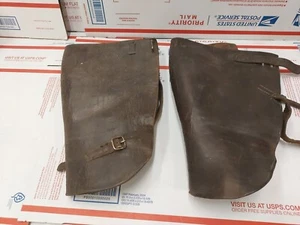 Vintage alte Western Leder Leggings Bein Gamaschen Protektoren Stiefelüberzieher Gaurds - Bild 1 von 12