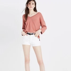 Madewell Double-V Pullover Sweater Cotton Blend Size Medium - Picture 1 of 12