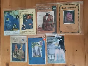 Lot of 7 Vest Jacket Patterns Sewing Applique Art Decorative Unused - Picture 1 of 8