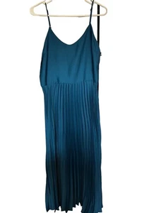 Vestido maxi/midi plisado azulado de Rachel Roy talla grande - Imagen 1 de 8