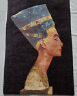 Tapisserie murale reine Néfertiti suspendue Madrid tisserands orientaux Egypte 34x23" rare