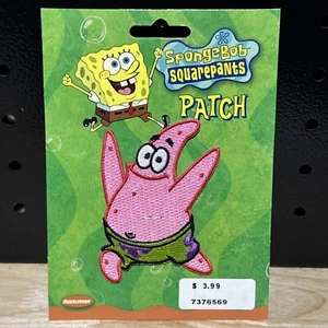 Vintage 2001 Viacom SpongeBob Patrick Iron On Patch - Imagen 1 de 3