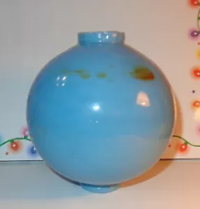 Vintage antico fulmine asta palla pettirossi uovo blu latte vetro banderuola globo cucitura - Foto 1 di 10