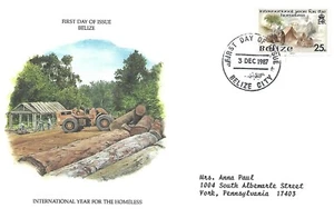 BELIZE 1987 FIRST DAY COVER INTERNATIONAL YEAR OF SHELTER FOR HOMELESS - Picture 1 of 1