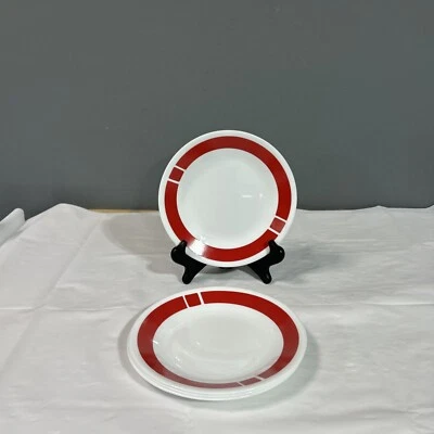 SET OF 4 - CORNING CORELLE - URBAN RED - 6 3/4" BREAD DESSERT SIDE PLATES 2c - Image 1 of 4