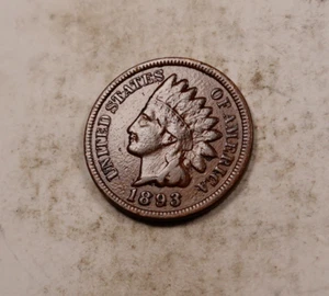 Penny centesimo testa di indiano 1893 * molto fine VF * XI475 - Foto 1 di 2
