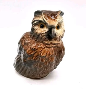 Vintage Goebel Porcelain Brown Screech Owl Bird #38317-08 Figurine West Germany - Picture 1 of 7