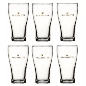 Crown Nucleated Headmaster Beer Conical Glasses 425ml | Set of 6 - Picture 1 of 3