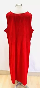 Neu mit Etikett Croft&Barrow ärmelloses rotes Damen-Maxikleid volle Länge gerafft Übergröße 3X - Bild 1 von 14