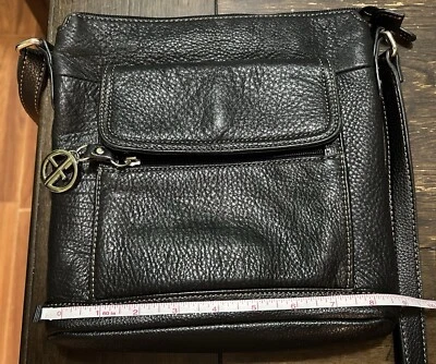 Gianibernin Black Leather Crossbody  Bag . - Image 1 of 4