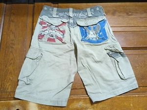 Youth Boys PROTOTYPE Brand Retro Style Streetwear Skate Striped Cargo Shorts - Picture 1 of 7