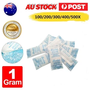 500PCS 1 Gram Silica Gel Packets Moisture Absorber Desiccant Reusable Food Grade - Picture 1 of 4