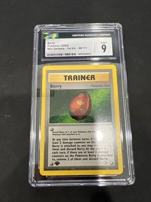 2000 CGC 9 GEM Mint Berry Neo Genesis 1st Edition 99/111 PSA  - Image 1 of 2