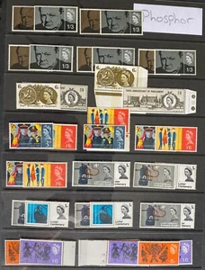 GB QEII Commemorative Phosphor Stamp Sets 1964 - 1967 MNH - Picture 1 of 21