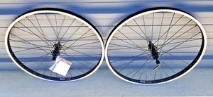 Black 26" bike wheels Sun Rhynolite / Shimano rim or disc brake quick release - Picture 1 of 5