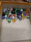 Vtg 40+ Piece Glass Marble Lot Shooters Swirls Cats Eye Vitro Agate and More #2