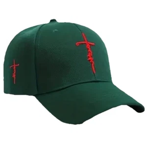 Cappello berretto baseball ricamato fede croce cristiana cattolica Gesù outdoor - Foto 1 di 2