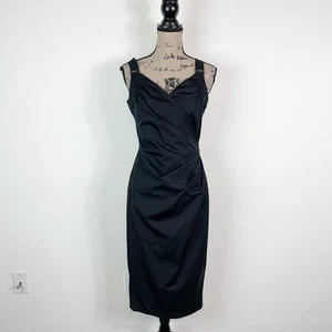 Vestido vaina Max Mara para mujer nuevo sin etiquetas de algodón sintético envolvente negro talla 8 - Imagen 1 de 7