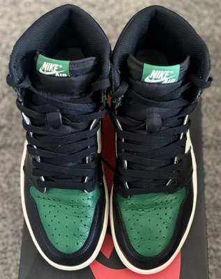 Air Jordan 1 Retro Alto OG Verde Pino 2018 555088-302 Blanco Negro Puntera Talla 9.5 Foto 1 de 4