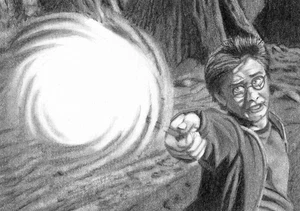 ORIGINAL ACEO sketch card HARRY POTTER Daniel Radcliffe SUMMONING THE PATRONUS - Picture 1 of 1