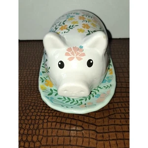 Burro di maiale floreale in ceramica - Foto 1 di 6