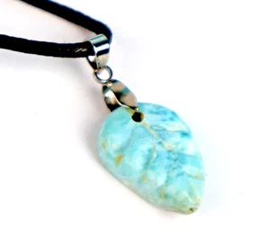 Collar Larimar Azul Océano Natural Hecho a Mano Ajustable Cordón Libre - Imagen 1 de 5